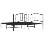 vidaXL Cadre de lit métal sans matelas avec tête de lit noir 193x203cm