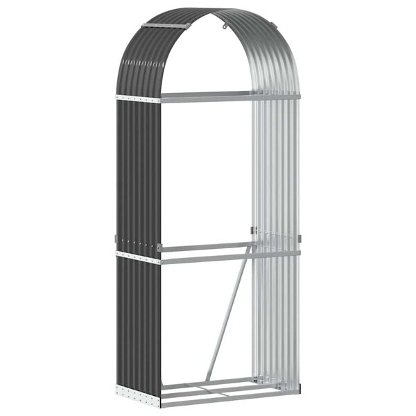 vidaXL Porte-bûches Anthracite 80x45x190 cm Acier galvanisé