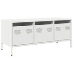 vidaXL Meuble TV blanc 101 5x39x43 5 cm acier laminé à froid