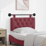 vidaXL Tête de lit suspendue Avec lumière LED Bordeaux Tissu