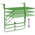 vidaXL Table de balcon pliable verte 60x40 cm Acier