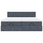 vidaXL Cadre de lit ottoman avec matelas gris foncé 200x200 cm velours