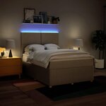 vidaXL Sommier à lattes de lit avec matelas Crème 140x190 cm Tissu