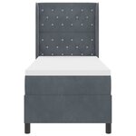 vidaXL Lit à Ressorts avec Matelas LED Gris foncé 80 x 200 cm Velours
