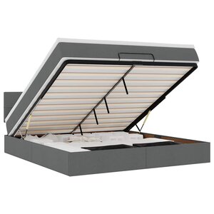 VidaXL Cadre de lit ottoman avec matelas gris foncé 180x200 cm tissu