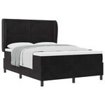 vidaXL Lit à ressorts avec matelas Noir 190 x 140 cm Velours