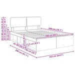 vidaXL Cadre de lit avec tête de lit Blanc 160 x 200 cm Pin massif