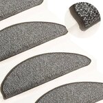 vidaXL Tapis de marches d'escalier 15 Pièces Anthracite 65x21x4 cm