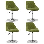 vidaXL Chaises pivotantes à manger lot de 4 vert clair velours