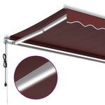 vidaXL Auvent rétractable automatique avec LED bordeaux 600x300 cm