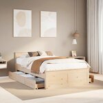 vidaXL Cadre de lit sans matelas avec tête de lit 120x190 cm bois pin