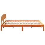 vidaXL Cadre de lit avec tête de lit Brun cire 140 x 200 cm Pin massif