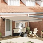 vidaXL Auvent Rétractable Beige 400 × 300 cm Polyester et Aluminium