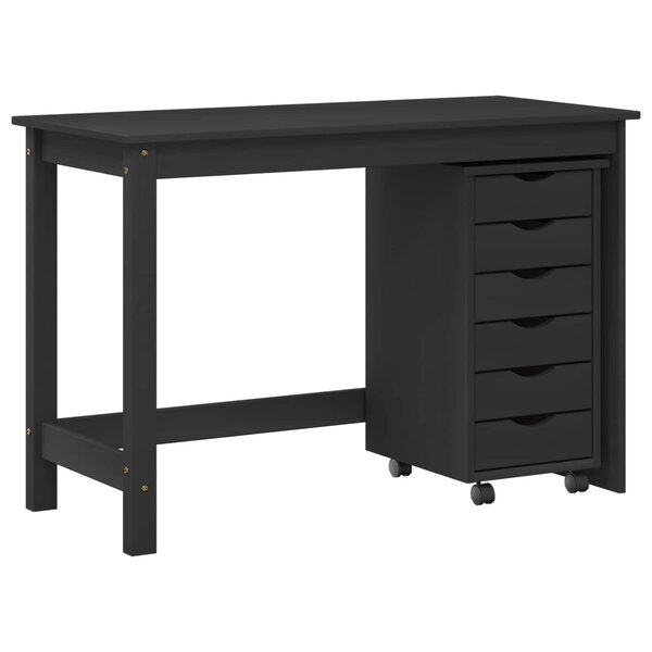 vidaXL Ensemble bureau et cabinet roulant MOSS 2 Pièces Noir