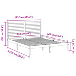 vidaXL Cadre de lit extra long sans matelas 160x220 cm bois massif