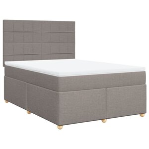 vidaXL Sommier à lattes de lit avec matelas Taupe 140x200 cm Tissu