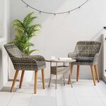 vidaXL Chaise de jardin 2 Pièces Gris 62 5 x 55 x 82 cm polyrotin