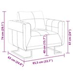 vidaXL Fauteuil cube avec pieds chromés Noir Similicuir