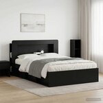 vidaXL Cabinet de Tête de Lit avec stockage Noir Bois d’ingénierie