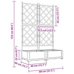 vidaXL Jardinière de jardin avec treillis 2 Pièces Noir 80x40x125.5 cm