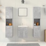 vidaXL Ensemble de meubles de salle de bain 5 Pièces gris béton