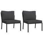 Salon de jardin meuble d'extérieur ensemble de mobilier 11 pièces avec coussins gris acier 02_0015327