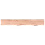 vidaXL Étagère murale marron clair 80x10x2 cm bois chêne massif traité