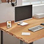 vidaXL Dessus de bureau marron clair bois chêne massif rectangulaire