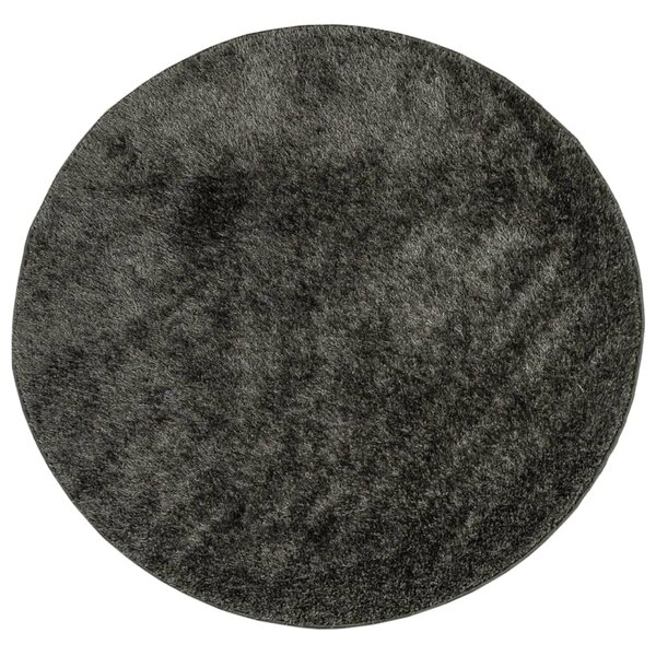 vidaXL Tapis ISTAN à poils longs aspect brillant anthracite Ø 100 cm