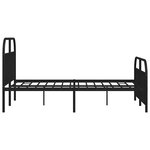 vidaXL Cadre de lit métal sans matelas avec pied de lit noir 150x200cm