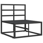 vidaXL Mobilier de jardin avec coussin avec oreiller Noir Aluminium