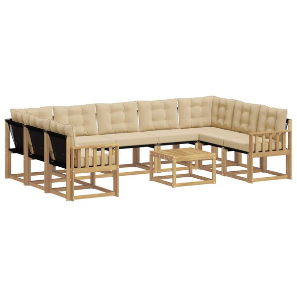 vidaXL Ensemble de canapés d'extérieur 10 pc Blanc et Beige