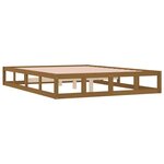 vidaXL Cadre de lit Marron miel 120x190 cm Petit Double Bois massif
