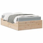 vidaXL Lit avec matelas 120x200 cm bois massif de pin