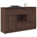 vidaXL Buffet avec tiroir Chêne brun 100 x 30 x 65 6 Bois d'ingénierie