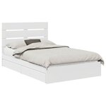 vidaXL Lit de Rangement Blanc 135 x 190 cm Bois d'ingénierie