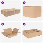 vidaXL Boîte Pliable 50 Pièces Naturel 40 x 30 x 10 cm Carton