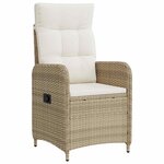 vidaXL Ensemble de repas extérieur 7 Pièces Beige et blanc crème