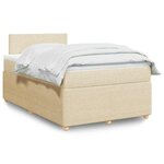 vidaXL Sommier à lattes de lit avec matelas Crème 120x200 cm Tissu
