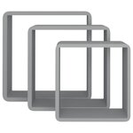 vidaXL Étagères murales sous forme de cube 3 Pièces Gris MDF