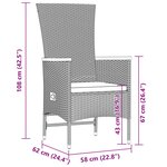 vidaXL Ensemble à manger de jardin 11Pièces avec coussins gris poly rotin
