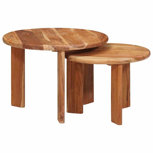 vidaXL Tables basses gigognes 2 Pièces Marron Bois d'Acacia Massif
