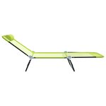 vidaXL Chaise Longue Pliante avec Repose-tête en Textilène Verte