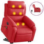 vidaXL Fauteuil inclinable de massage électrique rouge similicuir