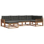 vidaXL Ensemble de canapés d'extérieur 6 pc Naturel et Anthracite