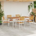 Ensemble de jardin 7 pièces vidaXL en bois d'acacia massif
