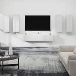 vidaXL Ensemble de meubles TV 6 Pièces Blanc Bois d'ingénierie