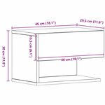 vidaXL Cabinet de chevet 2 Pièces Chêne noir 46 x 29 5 x 30 cm