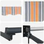 vidaXL Auvent Rétractable Multicolore 450 × 300 cm Polyester  Métal