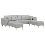 Sofa en tissu avec coussin 3 Pièces Gris nuage 208 cm tissu